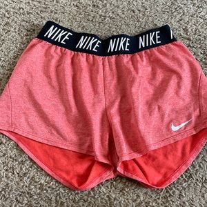 Red nike training shorts